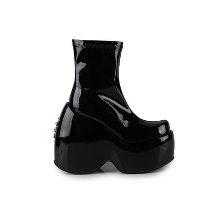 Pull on Women s Chucky Platform Sock Booties.
