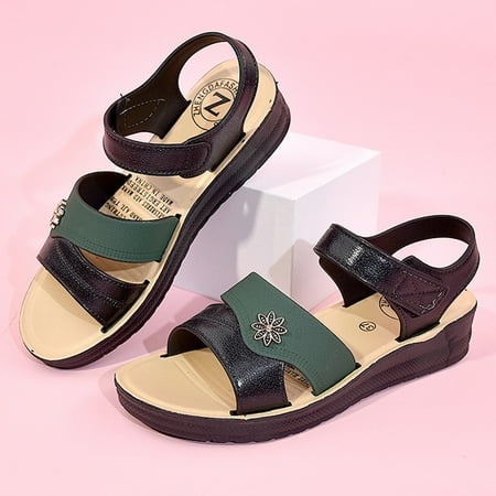 PEASKJP Slippers Women Summer Wedges Breathable Buckle Open Toe Comfortable Beach Sandals Flatform Wedge Casual Sandal Green 6
PEASKJP Slippers Women Summer Wedges Breathable Buckle Open Toe Comfortable Beach Sandals Flatform Wedge Casual Sandal Green 6