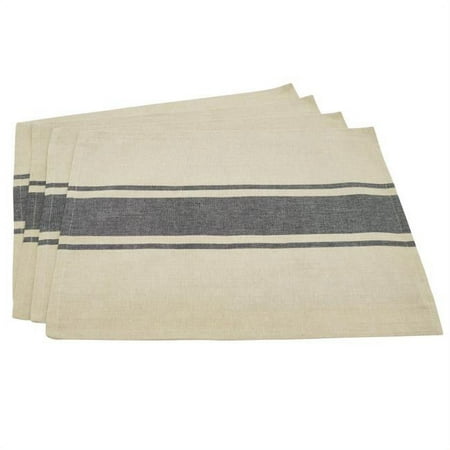 SARO Banded Design Table Placemats Natural - Set of 4