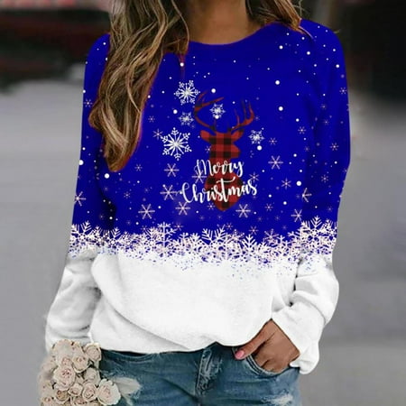 jsaierl Womens Oversized Sweatshirts Funny Graphic Christmas Sweatshirt Round Neck Long Sleeve Cute Tops for Women Skin-Friendly Sweatshirts for Date Night
jsaierl Womens Oversized Sweatshirts Funny Graphic Christmas Sweatshirt Round Neck Long Sleeve Cute Tops for Women Skin-Friendly Sweatshirts for Date Night