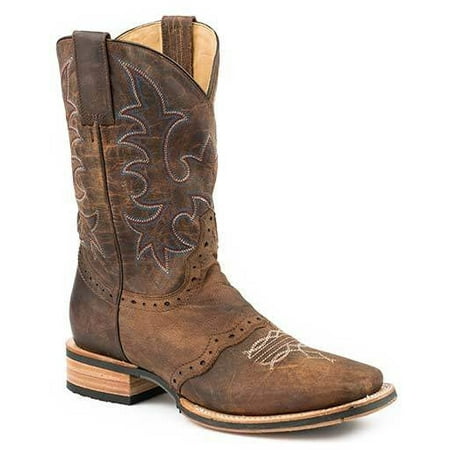 Men s Stetson Barret Tru-X System Leather Boots Handcrafted Brown
