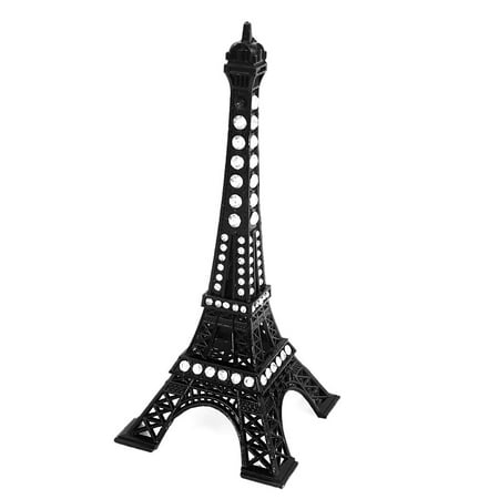 Rhinestone Black Paris Eiffel Tower Figurine Sculpture Model