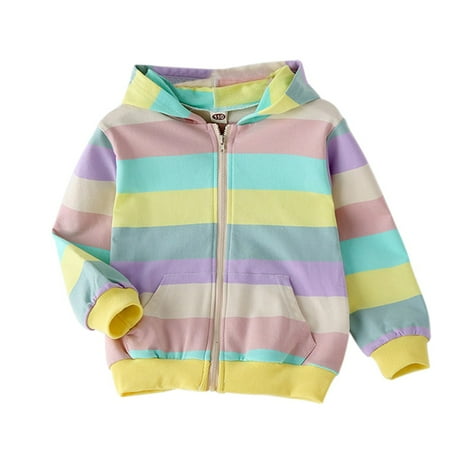 BULLPIANO Todder Girls Zip Sweatshirts Toddler Rainbow Stripes Jacket Long Sleeve Hooded Shirts Pullover Tops Fall Outwear 2-7T
BULLPIANO Todder Girls Zip Sweatshirts Toddler Rainbow Stripes Jacket Long Sleeve Hooded Shirts Pullover Tops Fall Outwear 2-7T