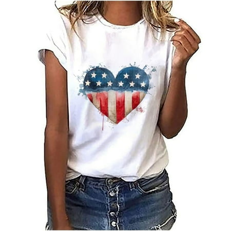 Womens Scrub Tops 2023 Plus Size Independence Day Summer American Flag Short Sleeve Working Uniform 4th of July Patriotic T Shirt
Womens Scrub Tops 2023 Plus Size Independence Day Summer American Flag Short Sleeve Working Uniform 4th of July Patriotic T Shirt