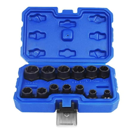 ZOYONE 1/4 5/16 3/8 10 7/16 12 1/2 9/16 5/8 17 11/16 3/4 inch Nut Removal Sets 13 Pc with Blue Storage for Case Kit Tool
ZOYONE 1/4 5/16 3/8 10 7/16 12 1/2 9/16 5/8 17 11/16 3/4 inch Nut Removal Sets 13 Pc with Blue Storage for Case Kit Tool