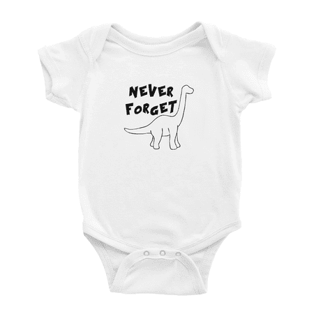 Never Forget Dinosaur Funny Baby Clothing Bodysuits Boy Girl Unisex