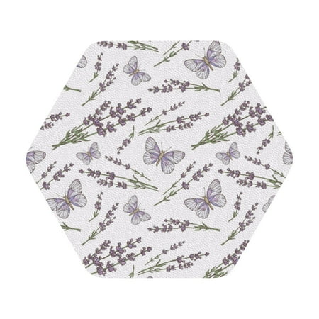 Giroia Lavender And Butterfly Coasters Leather Coasters Set of 6 Coaster for Drinks Hexagon
Giroia Lavender And Butterfly Coasters Leather Coasters Set of 6 Coaster for Drinks Hexagon