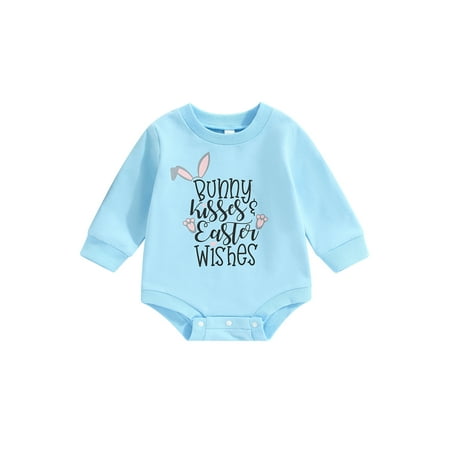 Canrulo Newborn Baby Boys Girls Easter Cute Romper Long Sleeve Rabbit Letter Print Sweatshirt Jumpsuit Clothes Blue 12-18 Months
Canrulo Newborn Baby Boys Girls Easter Cute Romper Long Sleeve Rabbit Letter Print Sweatshirt Jumpsuit Clothes Blue 12-18 Months