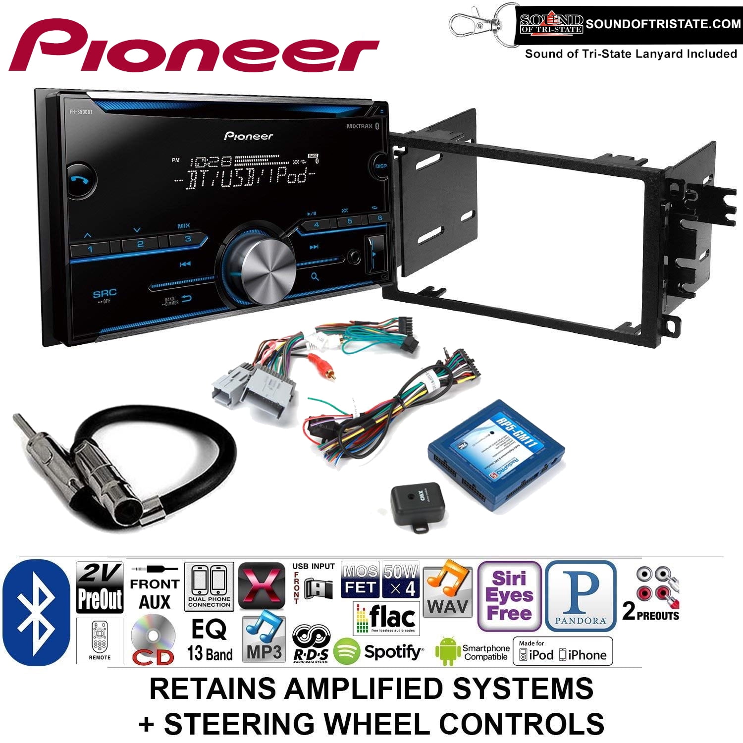 Pioneer Fh S Bt Double Din Radio Install Kit With Cd Player Bluetooth