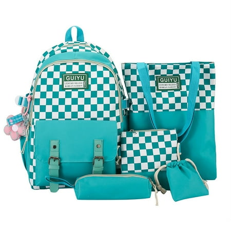 School Bags Set | 5pcs Plaided Kawaii Backpacks Kit | Aesthetic School Bags with Pendant Lunch Bag Pencil Case Handbag for Girls
School Bags Set | 5pcs Plaided Kawaii Backpacks Kit | Aesthetic School Bags with Pendant Lunch Bag Pencil Case Handbag for Girls