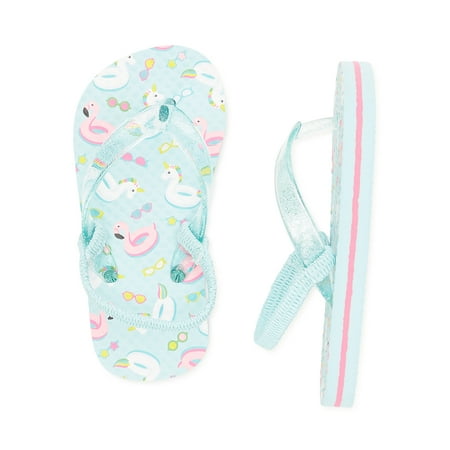 Wonder Nation Toddler Girls Printed Flip Flops