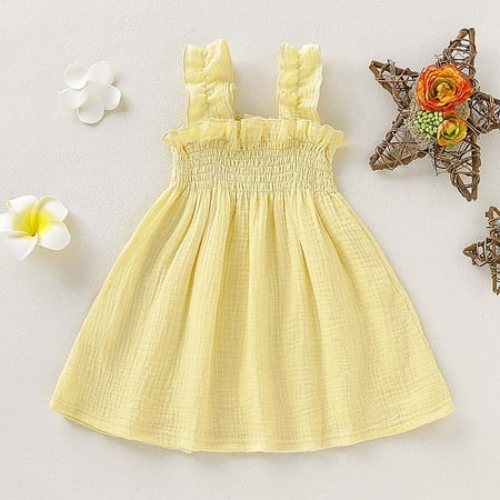 KONBECA Toddler Girl Outfits Princess Dresses Baby Girls Cute Solid Breathable Ruffles Elastic B Suspenders Skirt Casual Dress Cotton Dresses Yellow (3-4 Years)
KONBECA Toddler Girl Outfits Princess Dresses Baby Girls Cute Solid Breathable Ruffles Elastic B Suspenders Skirt Casual Dress Cotton Dresses Yellow (3-4 Years)