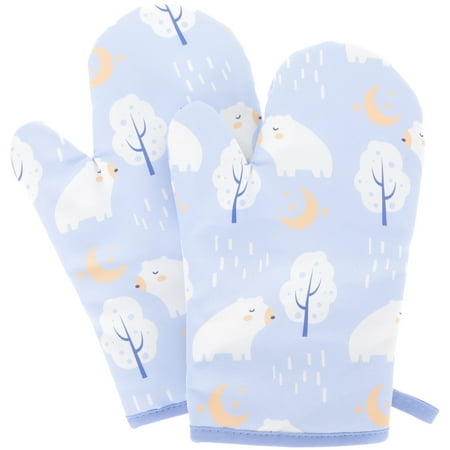 2Pcs Cotton Gloves Insulation Gloves Microwave Oven Mitts Anti-scald Gloves Baking Gloves