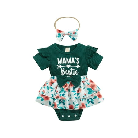 HOANSELAY Baby Girls Summer Casual Romper Short Sleeve O Neck Letter Floral Print Tutu Playsuit with Headband
HOANSELAY Baby Girls Summer Casual Romper Short Sleeve O Neck Letter Floral Print Tutu Playsuit with Headband