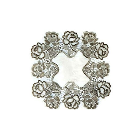 Doily Boutique Square Doily with Cocoa and Antique White Lace Roses with Antique Fabric Size 12 inches
Doily Boutique Square Doily with Cocoa and Antique White Lace Roses with Antique Fabric Size 12 inches