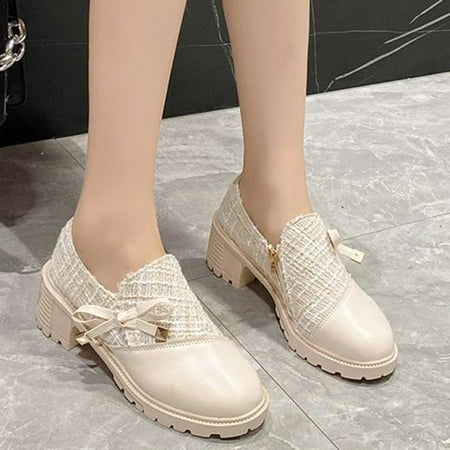 Cathalem Thick Heel Single Shoes Women High Heels Silk Lace Up Women Shoes Fashion Casual Small Women Shoes Low Heels Casual Beige 8
Cathalem Thick Heel Single Shoes Women High Heels Silk Lace Up Women Shoes Fashion Casual Small Women Shoes Low Heels Casual Beige 8