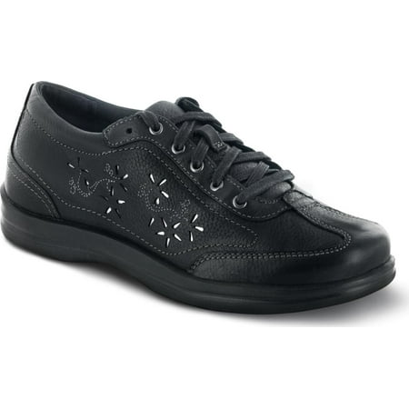 

Women s Apex Robyn Chop Out Lace-Up Oxford Black Full Grain Leather 7 XW