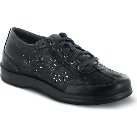 Women s Apex Robyn Chop Out Lace-Up Oxford Black Full Grain Leather 7 XW
