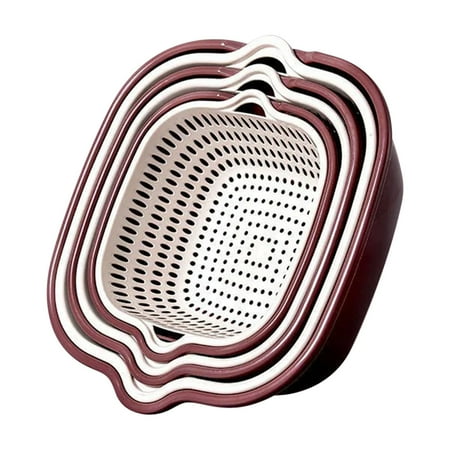 Large Kitchen Strainer Colander Bowl Sets Thickened Double-layer Basket Six-piece Plastic Vegetable Washing Basket Kitchen Storage Vegetable Washing Frame Washing Fruit Basket
Large Kitchen Strainer Colander Bowl Sets Thickened Double-layer Basket Six-piece Plastic Vegetable Washing Basket Kitchen Storage Vegetable Washing Frame Washing Fruit Basket