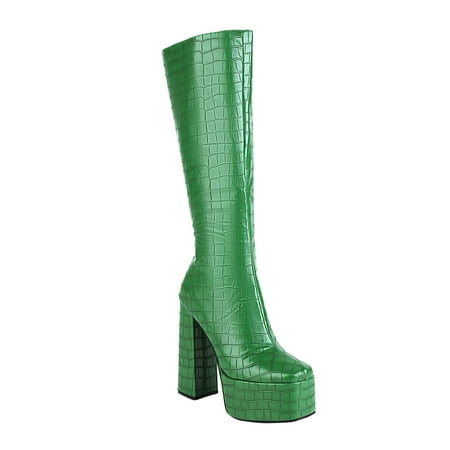DVKOVI Garden Boots for Women Tall Cowboy Boots Women Women Fashion Versatile Solid Stone Pattern Square Toe Thick High Heel Platform High Boots High Heel Boots Green 38
DVKOVI Garden Boots for Women Tall Cowboy Boots Women Women Fashion Versatile Solid Stone Pattern Square Toe Thick High Heel Platform High Boots High Heel Boots Green 38