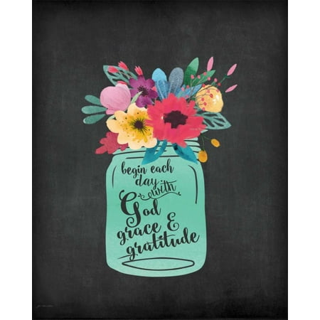 God Grace Gratitude Poster Print by Jo Moulton