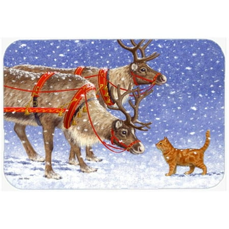Reindeer & Cat Glass Large Cutting Board