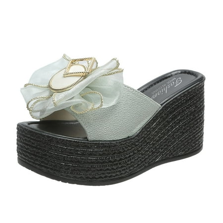 nsendm Female Shoes Adult Satin Slippers Women Mesh Flower Decoration Open Toe Platform Slope Heel Slippers Memory Foam Slippers Women Outdoor Green 7.5
nsendm Female Shoes Adult Satin Slippers Women Mesh Flower Decoration Open Toe Platform Slope Heel Slippers Memory Foam Slippers Women Outdoor Green 7.5