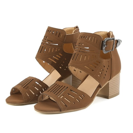 XIAOFFENN Women Ladies Fashion Peep Toe High Heel Solid Buckle Casual Shoes Sandals
XIAOFFENN Women Ladies Fashion Peep Toe High Heel Solid Buckle Casual Shoes Sandals
