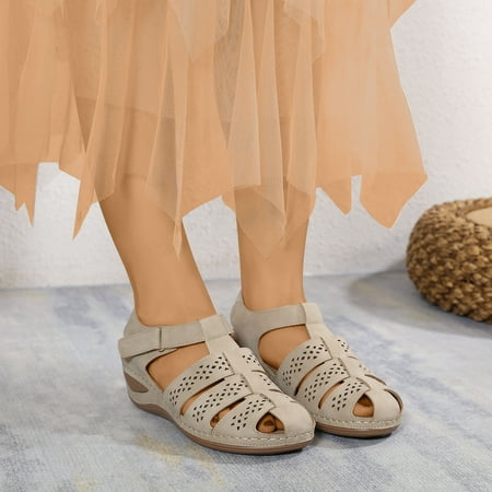 TUTUnaumb Women Sandals Size 8.5 Women s Sandals With Arch Support Summer Casual Comfortable Wedge Sandals Round Close Toe Soft Sole Summer Casual Shoes Roman Sandals Wide Width Sandals-Beige-41
TUTUnaumb Women Sandals Size 8.5 Women s Sandals With Arch Support Summer Casual Comfortable Wedge Sandals Round Close Toe Soft Sole Summer Casual Shoes Roman Sandals Wide Width Sandals-Beige-41