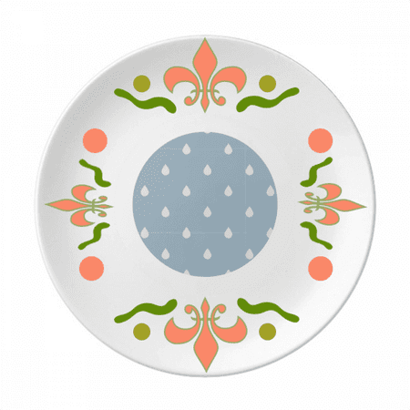 Rain Drip Weather Cloud Pattern Flower Ceramics Plate Tableware Dinner Dish