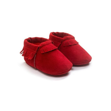 Babula Baby Infant Boys Girls Soled Fringe Anti Slip Prewalker Shoes 0-18M
