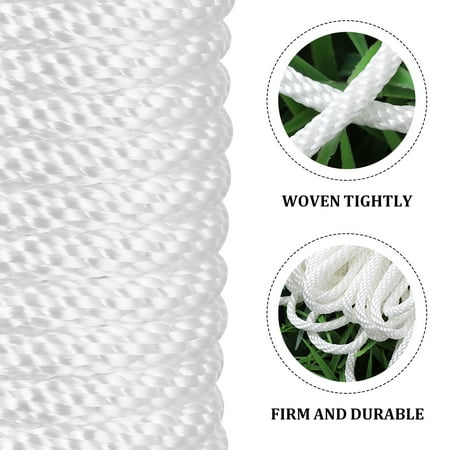 Yardwe 6mm Diameter Flagpole Lifting Rope Flag Halyard Nylon Rope Replacement Rope Wrapping Hanging Tool for Home Outdoo
