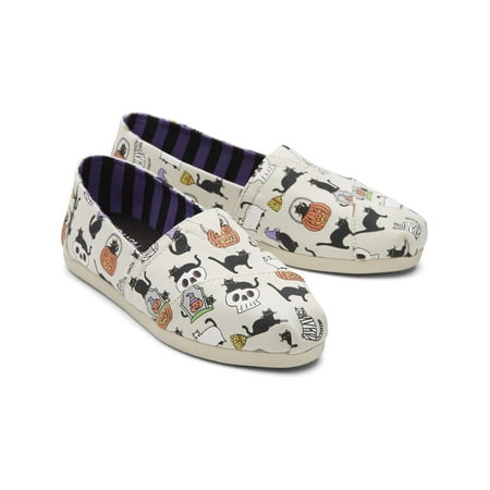 Toms Womens Alpargata Slip On Canvas Fashion Loafers White 7.5 Medium (B M)