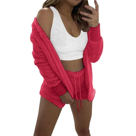 Women s Wear Winter Plush Home Wear Casual 3 Piece Pajamas Long Sleeved Shorts Sports Suit Swimming Suit for Older Women Red XL
Women s Wear Winter Plush Home Wear Casual 3 Piece Pajamas Long Sleeved Shorts Sports Suit Swimming Suit for Older Women Red XL