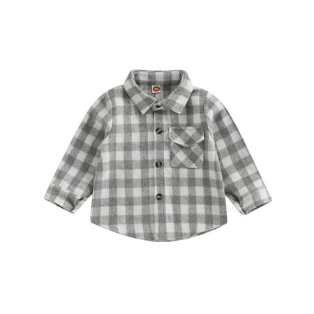 nsendm Boy Shirt Set Toddler Baby Boys Girls Plaid Jacket Long Sleeve Lapel Button Down Pocketed Top Tops for Kids Shirt Grey 4-5 Years
nsendm Boy Shirt Set Toddler Baby Boys Girls Plaid Jacket Long Sleeve Lapel Button Down Pocketed Top Tops for Kids Shirt Grey 4-5 Years