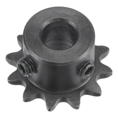 Uxcell 12 Teeth Sprocket 1/4 Pitch 8mm Bore Carbon Steel with Set Screws