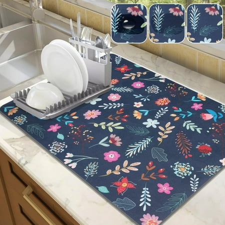 Dish Drying Mat for Kitchen Counter 19.6 x23.6 Absorbent Mat with Green Plant Pattern Dish Drainer Rack Mat for Countertop Coffee Maker Dining Room Decoration
Dish Drying Mat for Kitchen Counter 19.6 x23.6 Absorbent Mat with Green Plant Pattern Dish Drainer Rack Mat for Countertop Coffee Maker Dining Room Decoration
