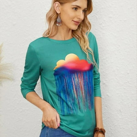 Sports Bra For Women Fashion Cloud Branch Floral Print Round Neck Long Sleeve T Shirt
Sports Bra For Women Fashion Cloud Branch Floral Print Round Neck Long Sleeve T Shirt