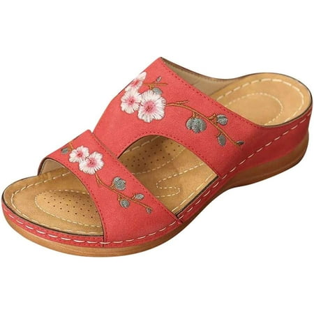 Womens Floral Embroidered Wedge Sandals with Arch Support Summer Comfortable Platform Bohemia Flat Shoes Casual Open Toe Slip on Slide Sandal Outdoor Walking Beach Travel Slipper (A-Blue 7.5)
Womens Floral Embroidered Wedge Sandals with Arch Support Summer Comfortable Platform Bohemia Flat Shoes Casual Open Toe Slip on Slide Sandal Outdoor Walking Beach Travel Slipper (A-Blue 7.5)