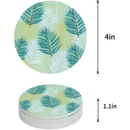 ZHANZZK Summer Tropical Plant Palm Leaves Set of 6 Round Coaster for Drinks Absorbent Ceramic Stone Coasters Cup Mat with Cork Base for Home Kitchen Room Coffee Table Bar Decor
ZHANZZK Summer Tropical Plant Palm Leaves Set of 6 Round Coaster for Drinks Absorbent Ceramic Stone Coasters Cup Mat with Cork Base for Home Kitchen Room Coffee Table Bar Decor