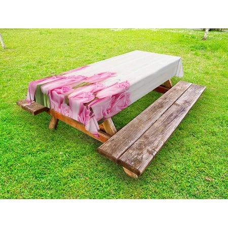 Rose Outdoor Tablecloth Valentine s Day Celebration Inspired Composition Flowers on Wood Planks Print Decorative Washable Fabric Picnic Tablecloth 58 X 104 Inches Pink Green Cream by Ambesonne
Rose Outdoor Tablecloth Valentine s Day Celebration Inspired Composition Flowers on Wood Planks Print Decorative Washable Fabric Picnic Tablecloth 58 X 104 Inches Pink Green Cream by Ambesonne