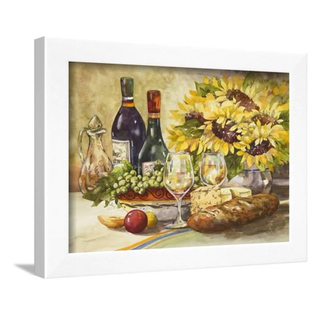 Wine and Sunflowers Framed Print Wall Art By Jerianne Van Dijk