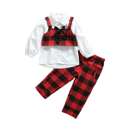 Canrulo Kids Girls Spring Autumn Clothes 3pcs Plaid Printed Long Sleeve Single Breasted Shirts+Vest+Pants Sets Red 4-5 Years
Canrulo Kids Girls Spring Autumn Clothes 3pcs Plaid Printed Long Sleeve Single Breasted Shirts+Vest+Pants Sets Red 4-5 Years