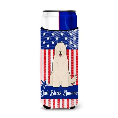 Patriotic USA South Russian Sheepdog Michelob Ultra Hugger for Slim Cans