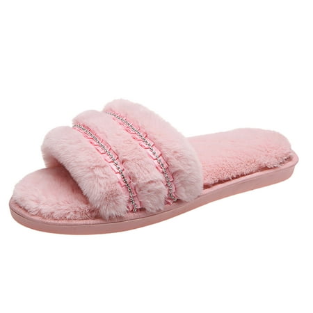 Youmylove Women Slippers Fashion Rhinestone Flat Bottom Large Size Outer Wear Furry Slippers Leisure Ladies Cozy Daily Walking
Youmylove Women Slippers Fashion Rhinestone Flat Bottom Large Size Outer Wear Furry Slippers Leisure Ladies Cozy Daily Walking