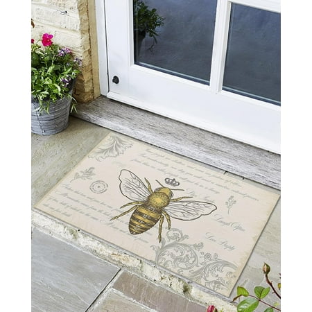 Indoor Outdoor Mats Bee and Crown on Vintage Letters Door Mat Non-Slip Absorbent Resist Dirt Entrance Mat Washable Welcome Mats for Entryway Low-Profile Floor Mats
Indoor Outdoor Mats Bee and Crown on Vintage Letters Door Mat Non-Slip Absorbent Resist Dirt Entrance Mat Washable Welcome Mats for Entryway Low-Profile Floor Mats
