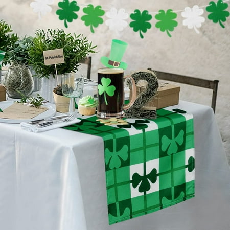 St Patrick s Day Shamrocks Table Cloth- 60 inch Round Tablecloth- Green and White Check with Irish Clover Stain and Water Resistant Table Cover for Dinner/Party/Holiday/Picnic 
St Patrick s Day Shamrocks Table Cloth- 60 inch Round Tablecloth- Green and White Check with Irish Clover Stain and Water Resistant Table Cover for Dinner/Party/Holiday/Picnic