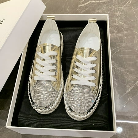 SHYKA Women s Rhinestone Decor Sneakers Casual Lace Up Outdoor Shoes Comfortable Low Top Shoes-40
SHYKA Women s Rhinestone Decor Sneakers Casual Lace Up Outdoor Shoes Comfortable Low Top Shoes-40