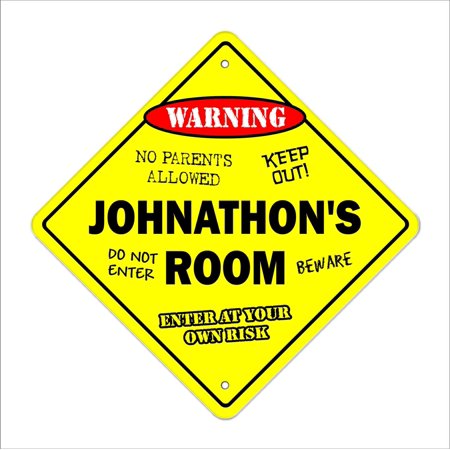 Johnathon's Room Decal Crossing Xing kids bedroom door children's name girl