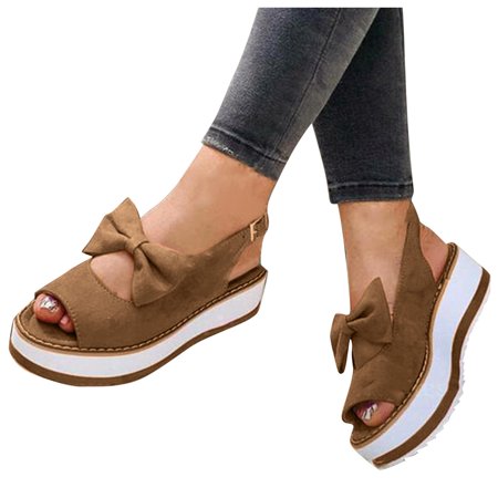 Aayomet Cute Sandals for Women Wedge Fashion Single Womens Bowknot Buckle Shoes Platform Sandals Casual Women s sandals Brown 8.5
Aayomet Cute Sandals for Women Wedge Fashion Single Womens Bowknot Buckle Shoes Platform Sandals Casual Women s sandals Brown 8.5